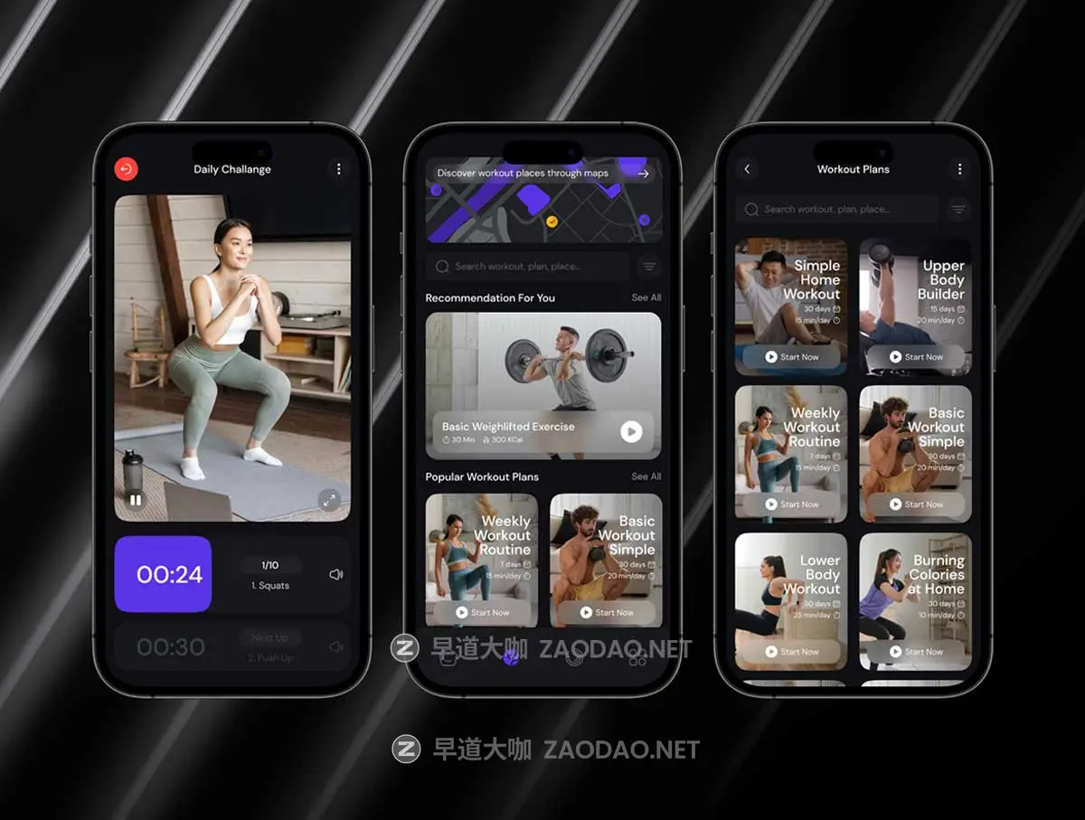 50+屏双配色锻炼健身运动数据跟踪应用程序app ui界面设计figma模板套件SuperFit – Workout & Fitness Mobile App UI Kit插图5 50+屏双配色锻炼健身运动数据跟踪应用程序app ui界面设计figma模板套件SuperFit – Workout & Fitness Mobile App UI Kit插图5