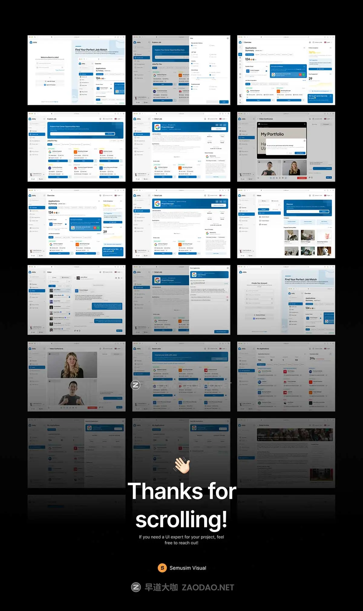 340+屏响应式应聘求职找工作平台仪表盘ui界面设计figma模板套件Jobly – Job Finder Dashboard UI Kit插图8 340+屏响应式应聘求职找工作平台仪表盘ui界面设计figma模板套件Jobly – Job Finder Dashboard UI Kit插图8