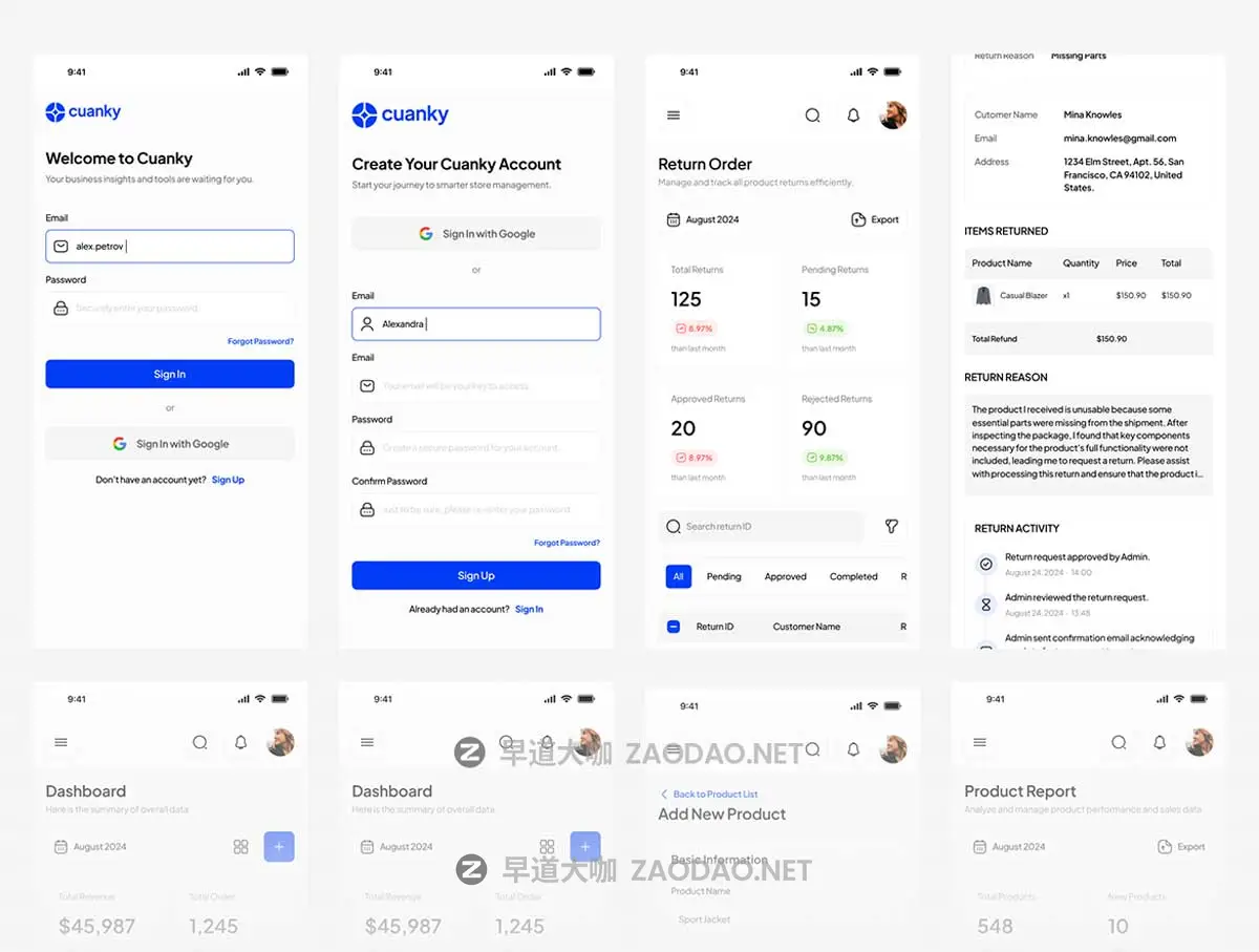 90+屏响应式电商销售数据看板仪表盘界面web ui设计figma模板套件Cuanky – Ecommerce Dashboard UI KIT插图2 90+屏响应式电商销售数据看板仪表盘界面web ui设计figma模板套件Cuanky – Ecommerce Dashboard UI KIT插图2