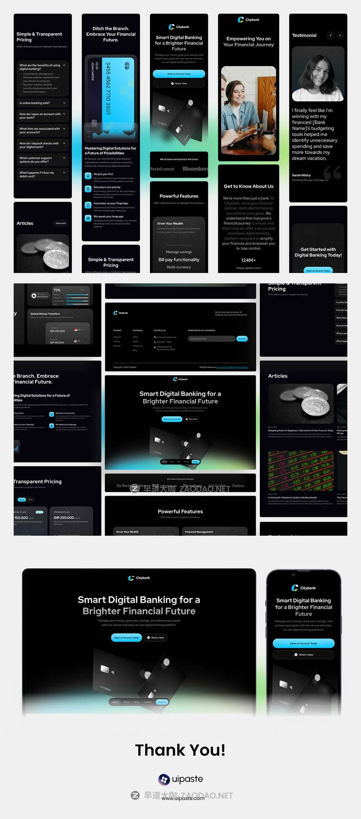 响应式数字银行金融网站登录界面web ui设计figma/framer模板素材City Bank – Digital Banking Framer Template插图6 响应式数字银行金融网站登录界面web ui设计figma/framer模板素材City Bank – Digital Banking Framer Template插图6