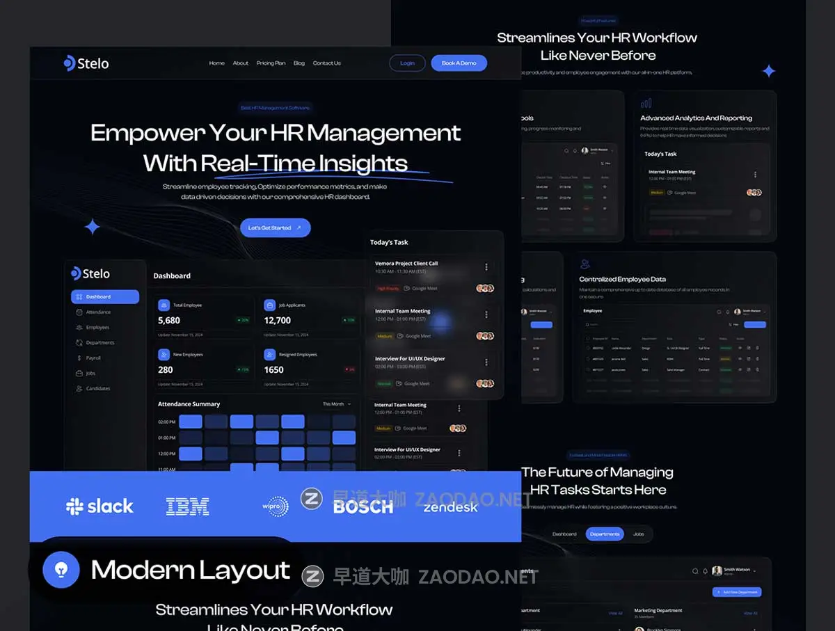 25+屏响应式SaaS人力资源考勤绩效HR网站WEB UI界面设计Figma模板套件 Stelo – SaaS HRMS Website UI Kit插图2 25+屏响应式SaaS人力资源考勤绩效HR网站WEB UI界面设计Figma模板套件 Stelo – SaaS HRMS Website UI Kit插图2