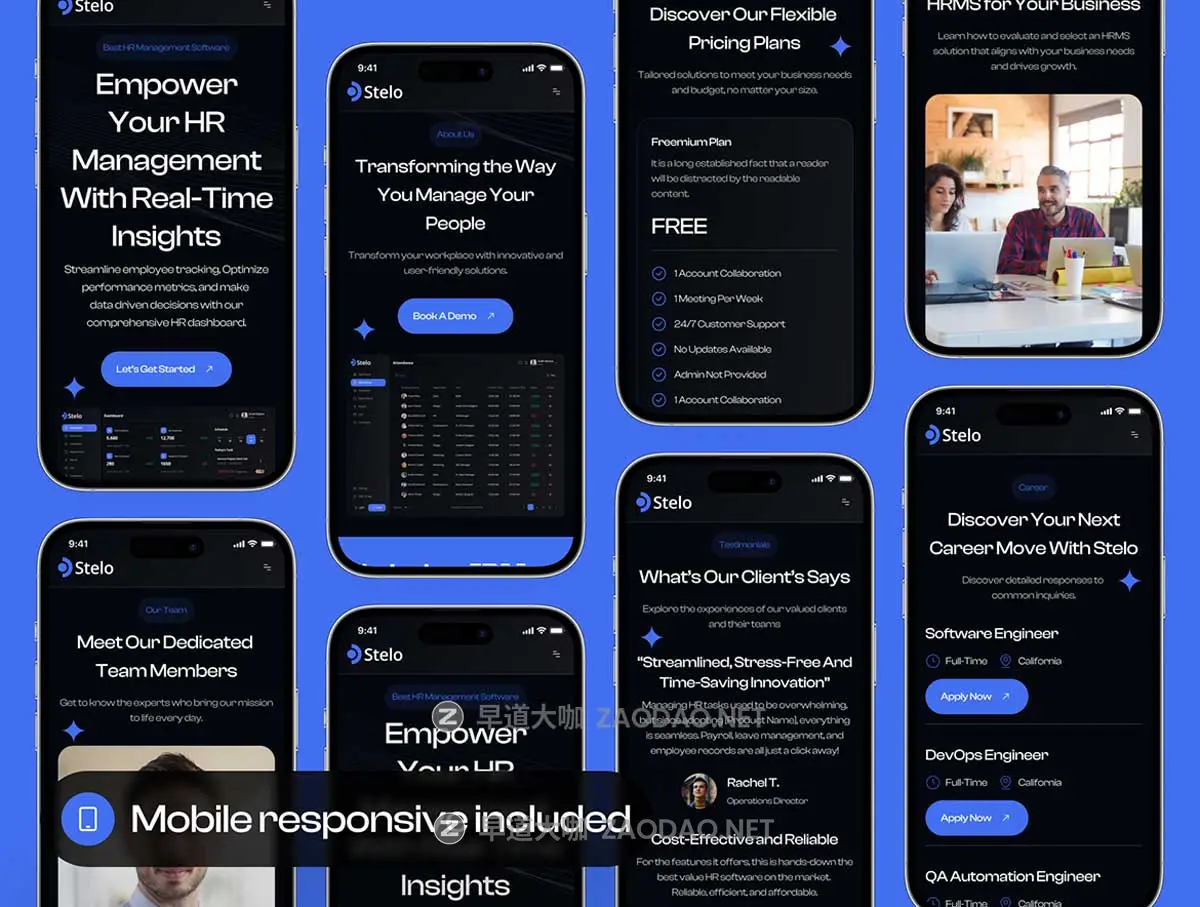 25+屏响应式SaaS人力资源考勤绩效HR网站WEB UI界面设计Figma模板套件 Stelo – SaaS HRMS Website UI Kit插图6 25+屏响应式SaaS人力资源考勤绩效HR网站WEB UI界面设计Figma模板套件 Stelo – SaaS HRMS Website UI Kit插图6