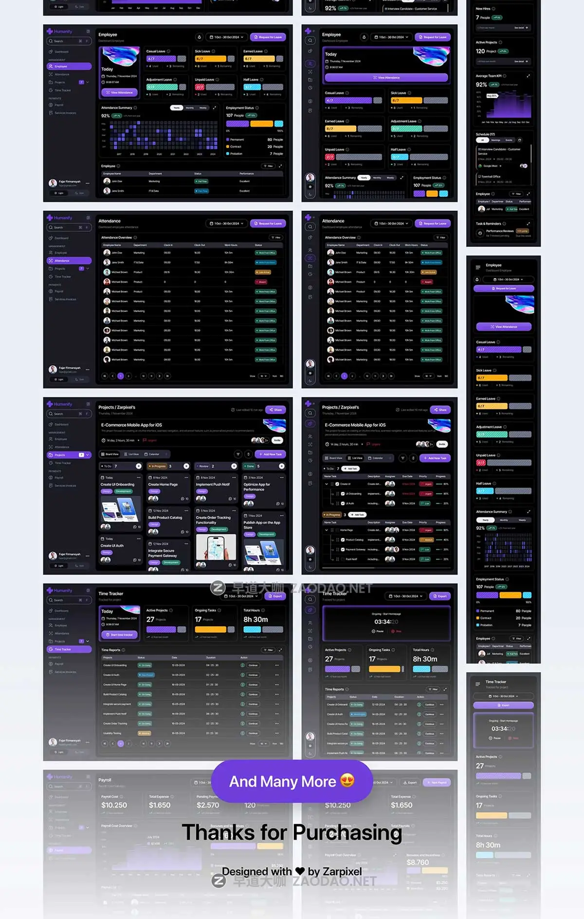 320+屏现代简约HR人力资源人事考勤管理仪表盘界面WEB UI设计Figma模板套件Humanify – HR Managament Dashboard UI Kit插图10 320+屏现代简约HR人力资源人事考勤管理仪表盘界面WEB UI设计Figma模板套件Humanify – HR Managament Dashboard UI Kit插图10
