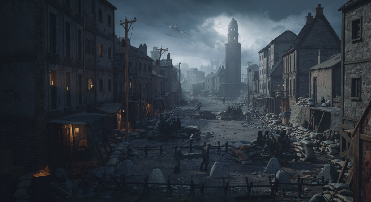 [全部格式] 二战废墟住宅楼狙击塔营地防御工事检查站建筑3D模型资产C4D/Blender/FBX/OBJ/MAX/Maya等 Kitbash3D – World War 2