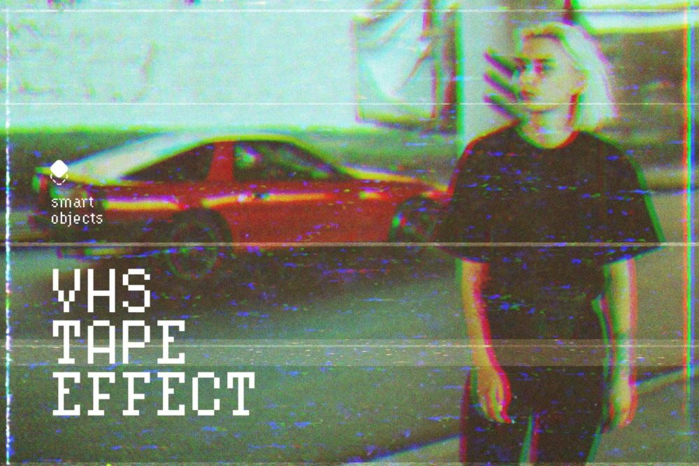 复古故障失真磁带照片效果ps特效滤镜样机 VHS Tape Effect插图