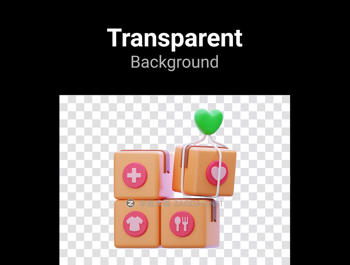 15款3D质感慈善爱心捐赠UI界面图标Icons设计Blender/Png格式素材Charity & Donation 3D Icon Pack插图3