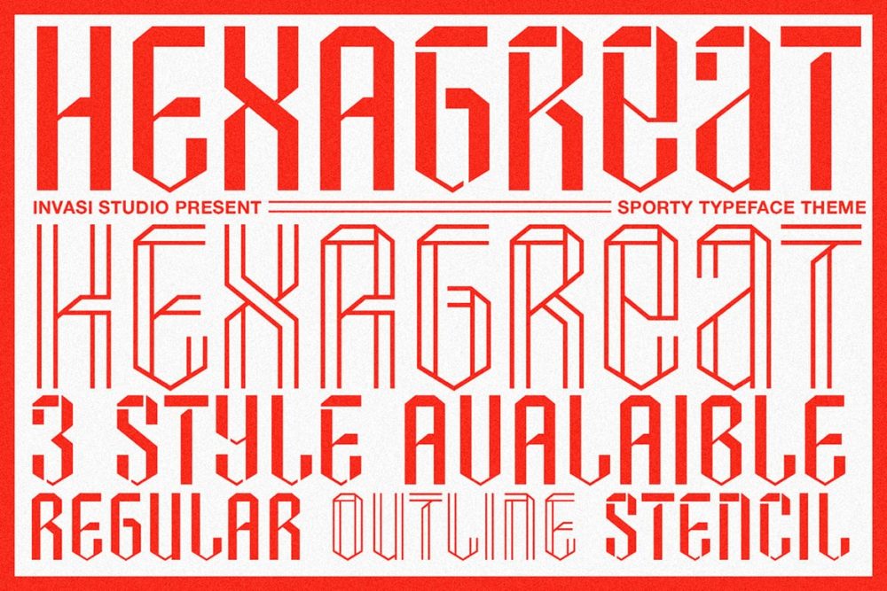 现代时尚品牌海报包装设计无衬线英文字体安装包 Hexagreat – Sport Display Font插图