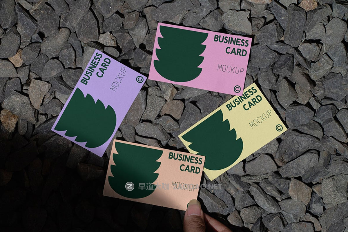 4款时尚商务个人名片卡片会员卡设计vi贴图psd样机模板素材Business Card Mockup – VOL 3插图3