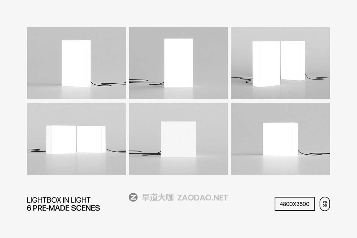 12款创意发光LOGO标牌灯箱设计展示效果图PSD样机模板Frameless Lightbox Signage Mockups插图9