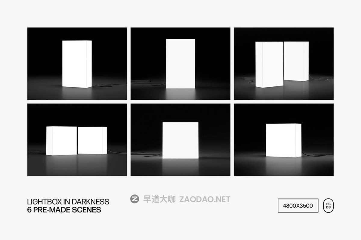 12款创意发光LOGO标牌灯箱设计展示效果图PSD样机模板Frameless Lightbox Signage Mockups插图8