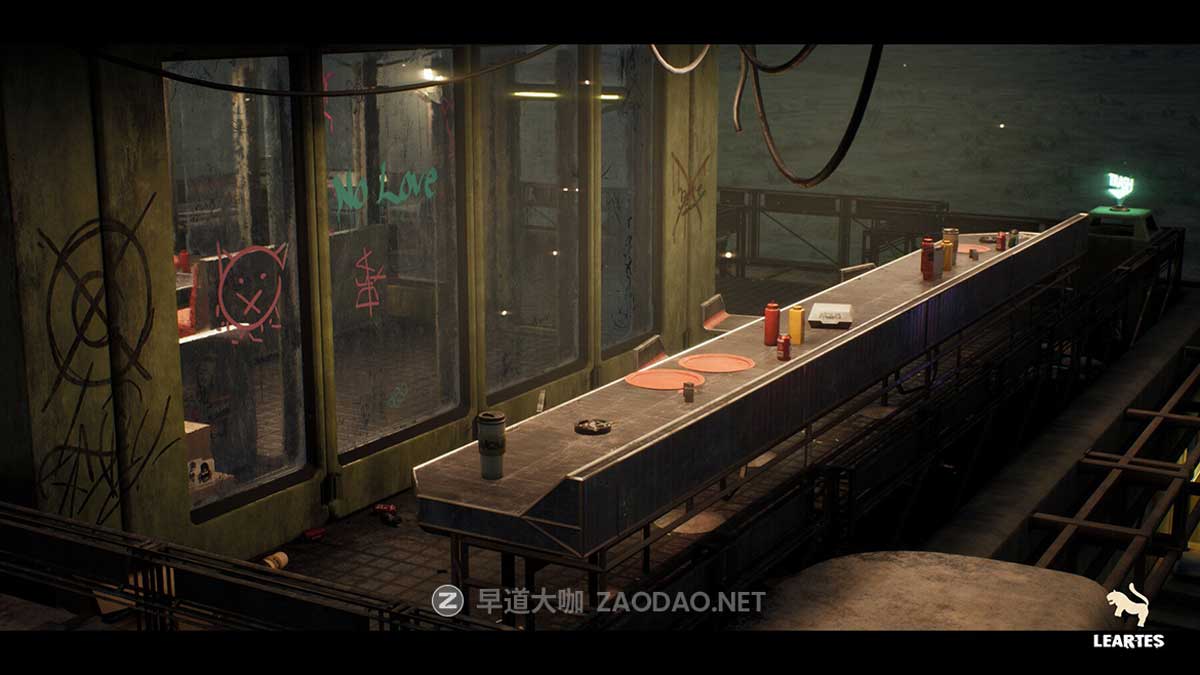 未来科幻赛博朋克风废弃汉堡店酒吧餐厅3D模型UE格式素材Nova Space Burgers – Cyberpunk Abandoned Restaurant – Space Bar + ULAT插图14