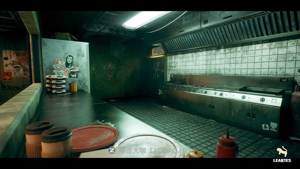 未来科幻赛博朋克风废弃汉堡店酒吧餐厅3D模型UE格式素材Nova Space Burgers – Cyberpunk Abandoned Restaurant – Space Bar + ULAT插图12