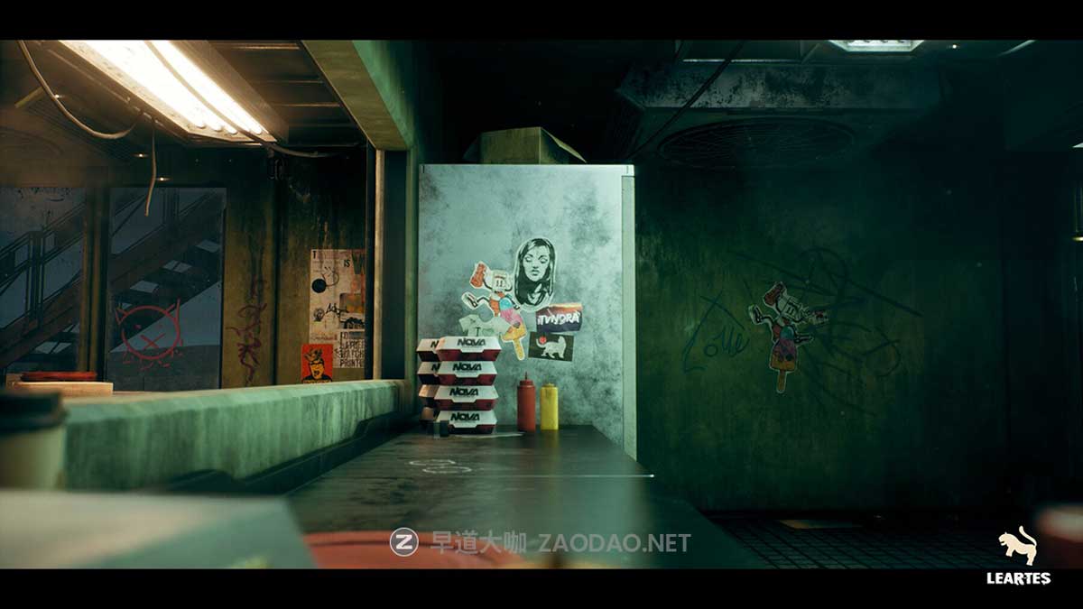 未来科幻赛博朋克风废弃汉堡店酒吧餐厅3D模型UE格式素材Nova Space Burgers – Cyberpunk Abandoned Restaurant – Space Bar + ULAT插图10