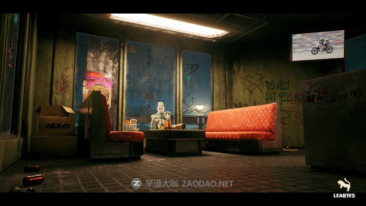 未来科幻赛博朋克风废弃汉堡店酒吧餐厅3D模型UE格式素材Nova Space Burgers – Cyberpunk Abandoned Restaurant – Space Bar + ULAT插图9
