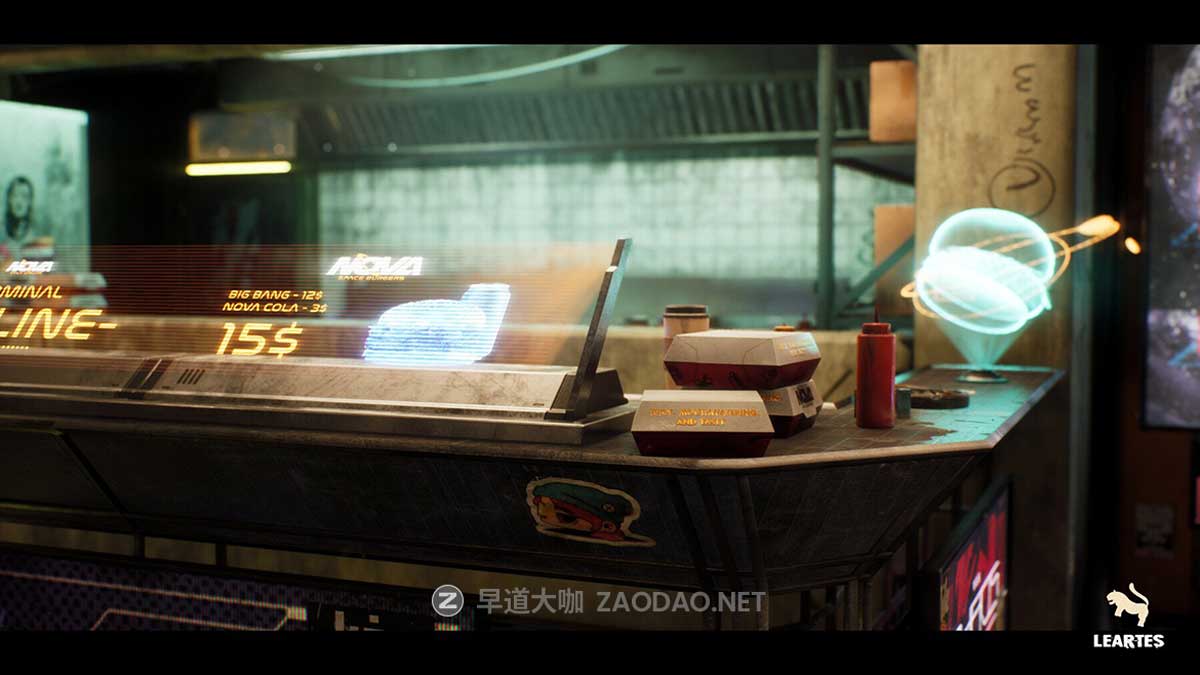未来科幻赛博朋克风废弃汉堡店酒吧餐厅3D模型UE格式素材Nova Space Burgers – Cyberpunk Abandoned Restaurant – Space Bar + ULAT插图17
