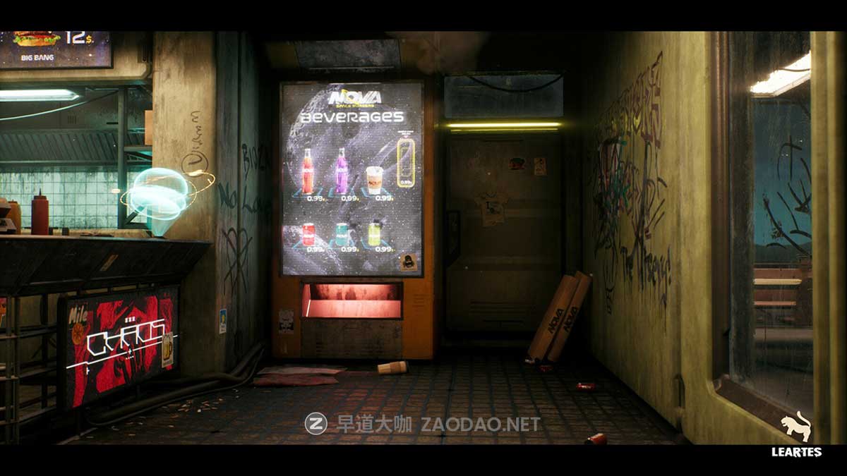 未来科幻赛博朋克风废弃汉堡店酒吧餐厅3D模型UE格式素材Nova Space Burgers – Cyberpunk Abandoned Restaurant – Space Bar + ULAT插图15