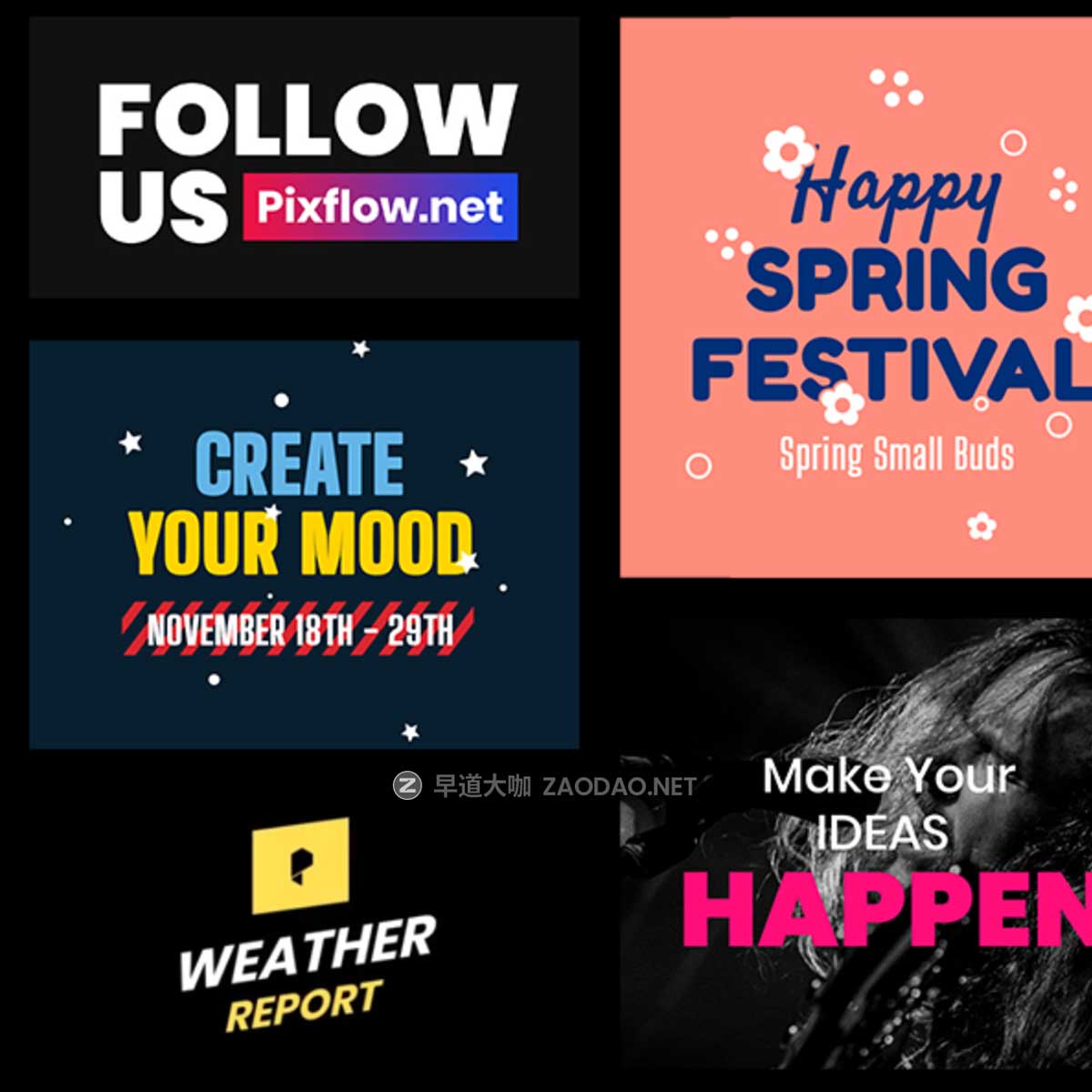 AE/PR脚本 500组电影片头预告片海报标题动画设计素材 Pixflow – TypeKit Animated Titles插图3