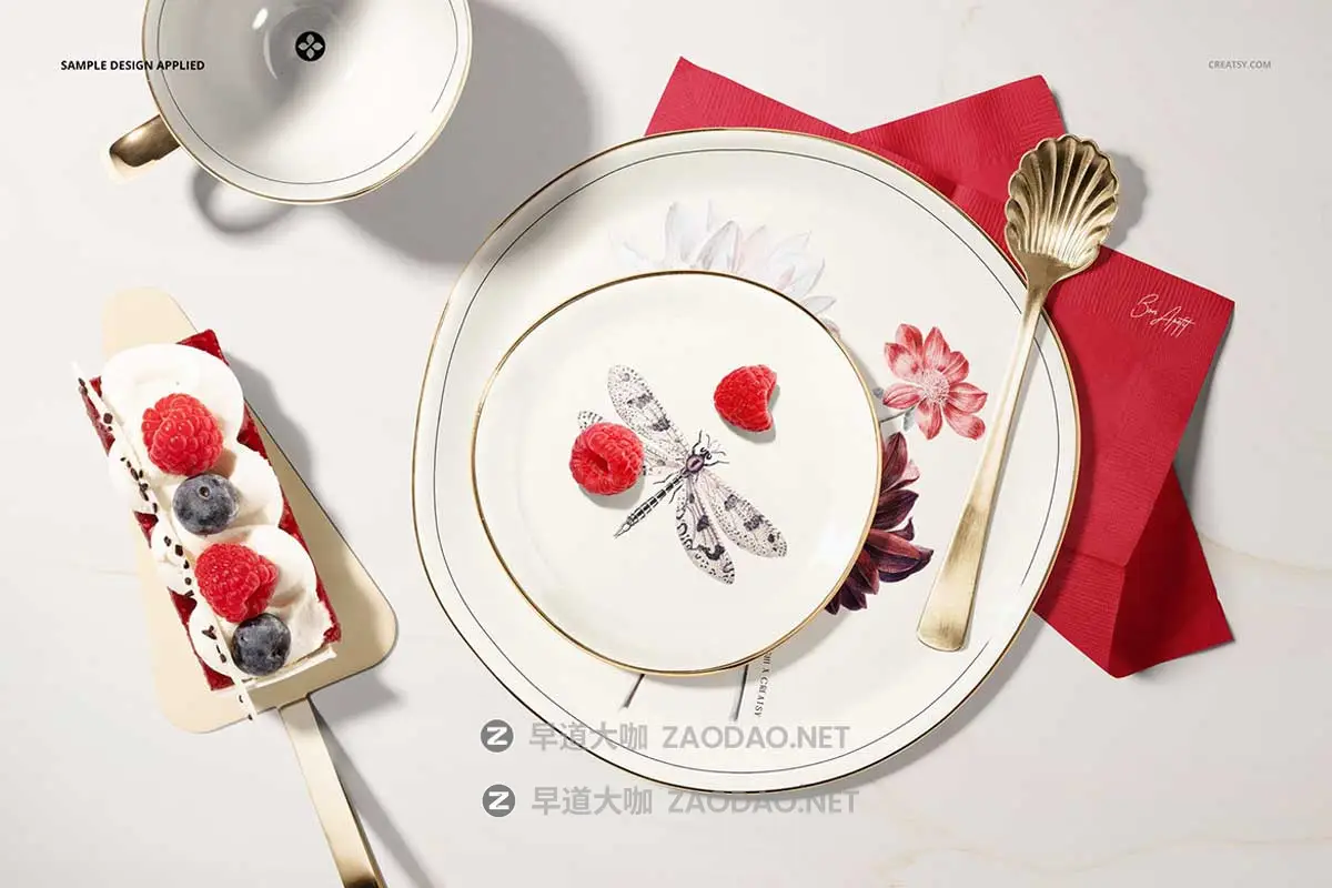 16款瓷盘菜单餐巾纸糕点甜点Vi设计展示效果图Ps贴图样机模板 Plate Mockup Set (pastry shop edition)插图12 16款瓷盘菜单餐巾纸糕点甜点Vi设计展示效果图Ps贴图样机模板 Plate Mockup Set (pastry shop edition)插图12