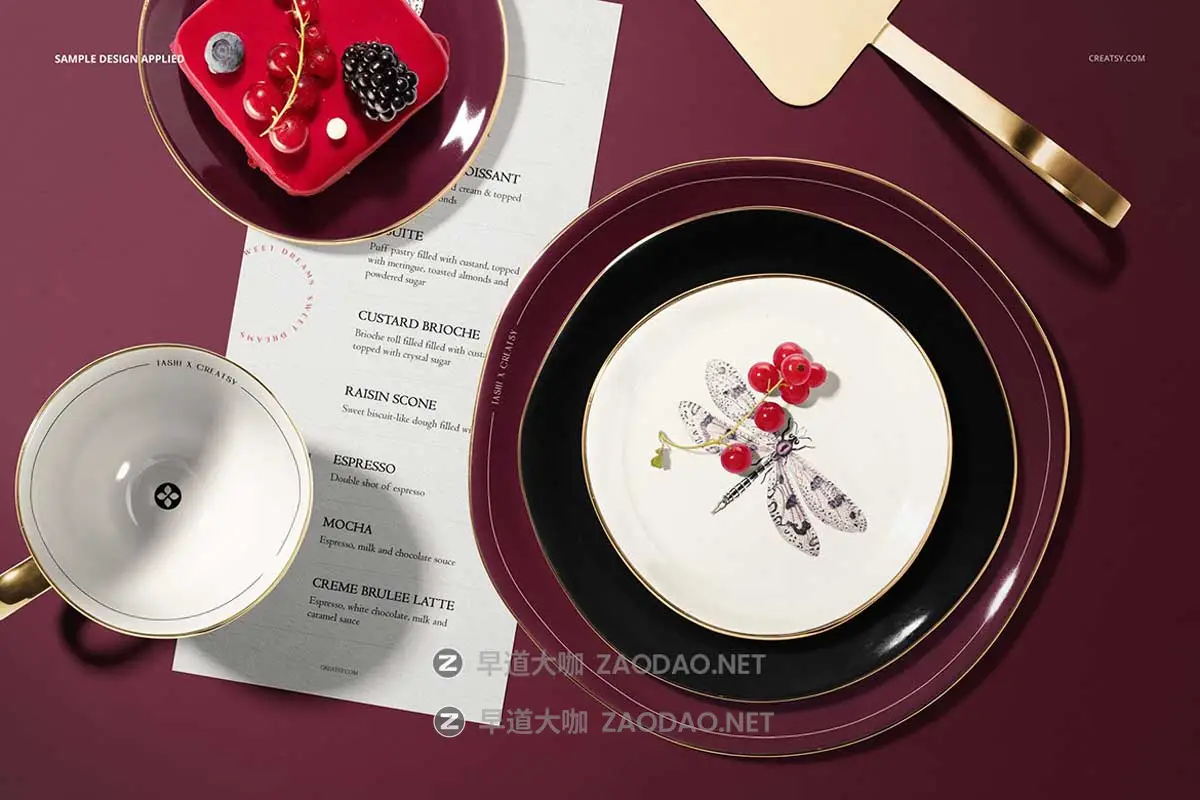 16款瓷盘菜单餐巾纸糕点甜点Vi设计展示效果图Ps贴图样机模板 Plate Mockup Set (pastry shop edition)插图16 16款瓷盘菜单餐巾纸糕点甜点Vi设计展示效果图Ps贴图样机模板 Plate Mockup Set (pastry shop edition)插图16