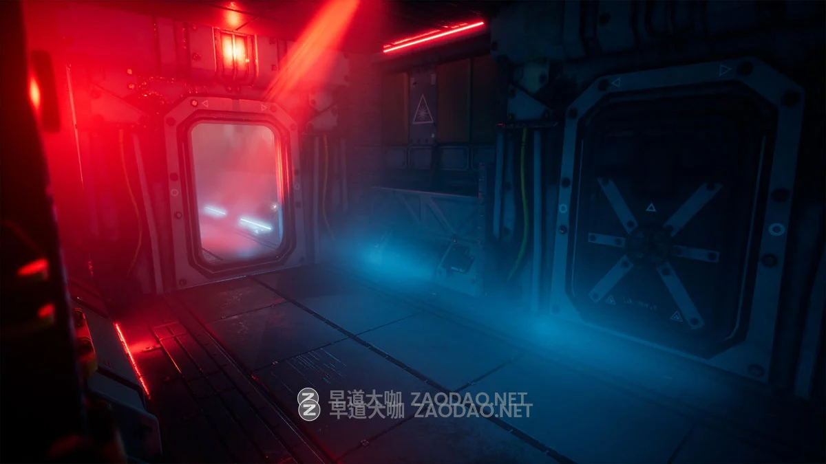 未来科幻太空空间站飞船走廊3D场景UE模型设计素材Pro-TEK Sci-Fi PBR VR Horror Corridor in Space