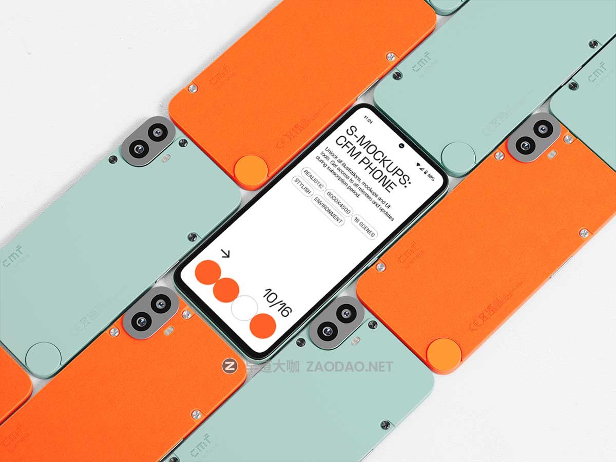 16款UI界面广告设计安卓CMF-Phone手机展示效果图Ps/Sketch/Figma样机模板素材S-Mockups, CMF Phone插图3