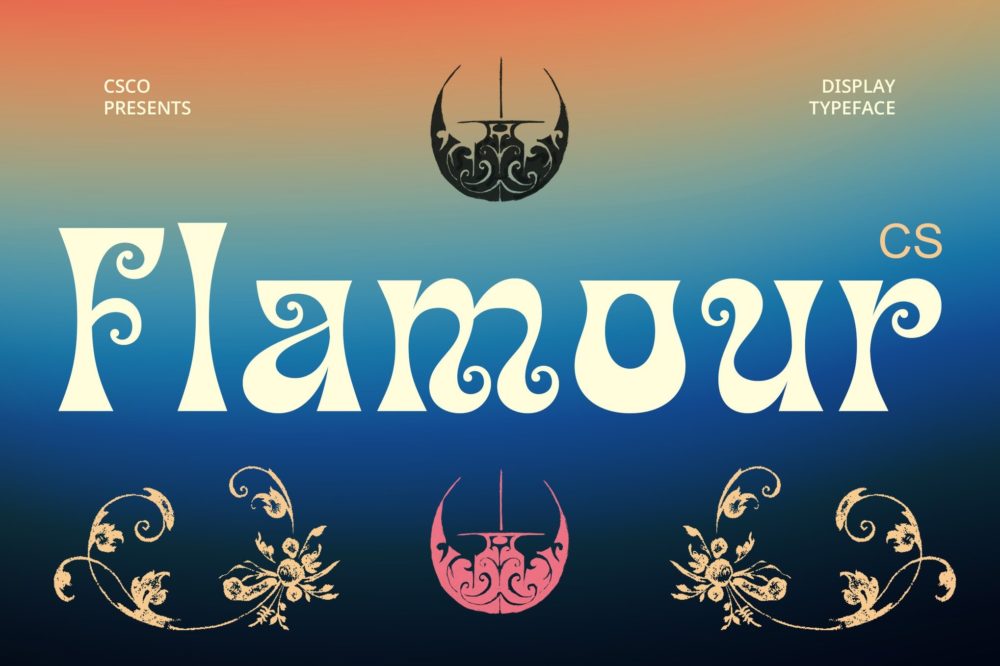 时尚优雅品牌电影海报游戏标题设计装饰英文字体安装包 Flamour – Fantasy Font插图