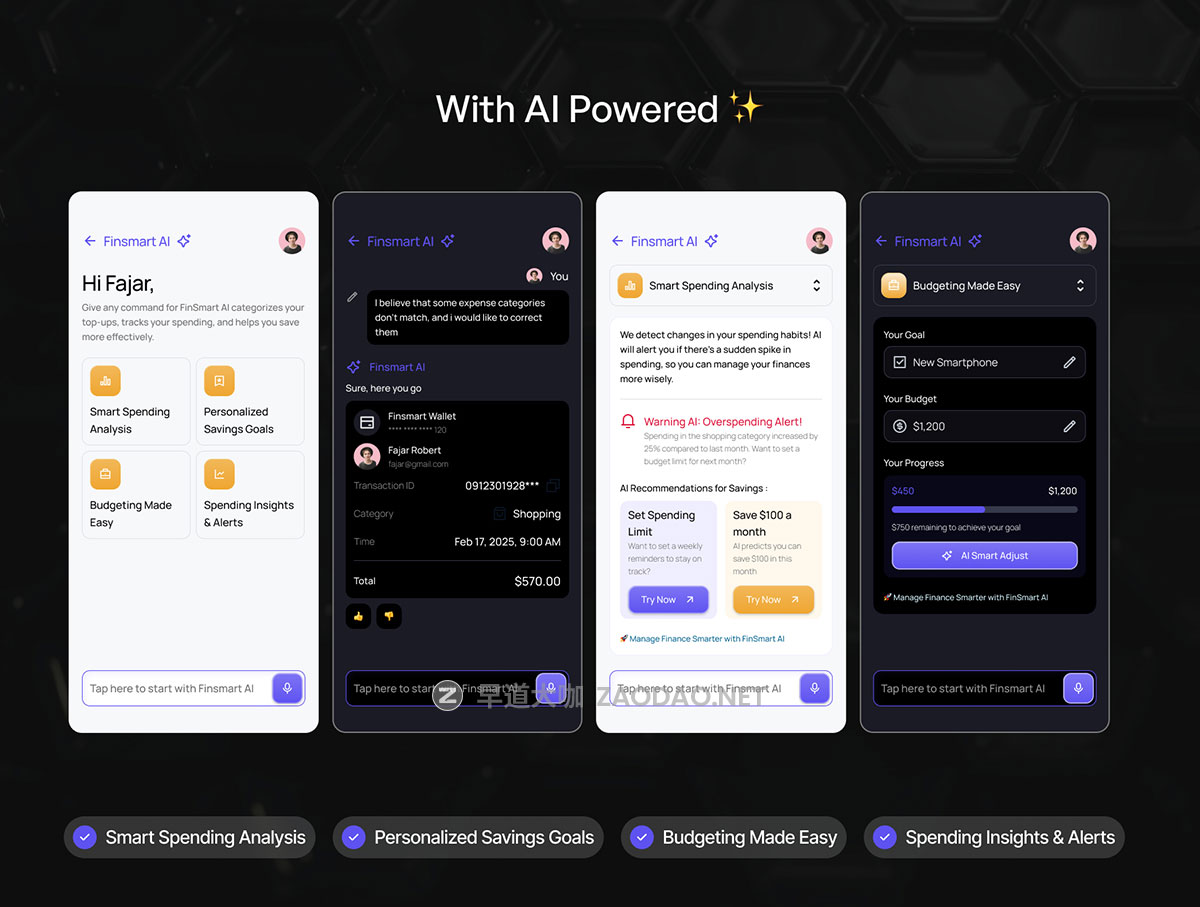 120+屏Ai智能安全数字银行电子钱包理财APP UI界面设计Figma模板套件 Finsmart – Smart & Secure Digital Bank Mobile App UI KIT插图3
