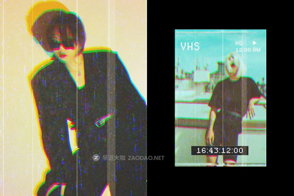 复古故障失真磁带照片效果ps特效滤镜样机 VHS Tape Effect插图6