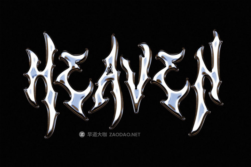 全息渐变闪光y2k金属镀铬效果ps标题文本特效滤镜样机 Metal Chrome Text & Logo Effect插图5