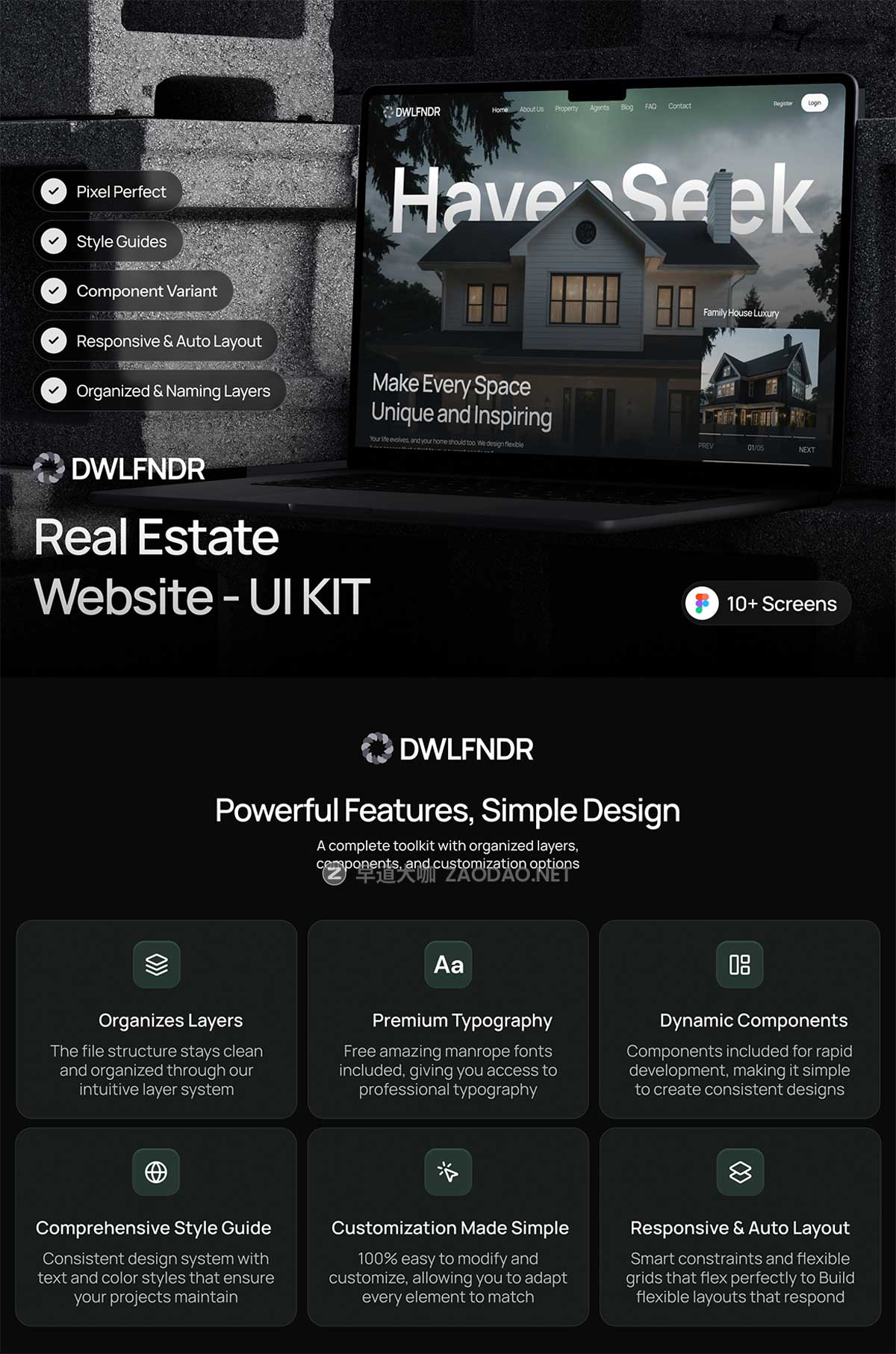 10屏响应式房地产房屋出租租赁中介网站web ui界面设计figma格式模板 Dwellfinder -Real Estate Website插图7