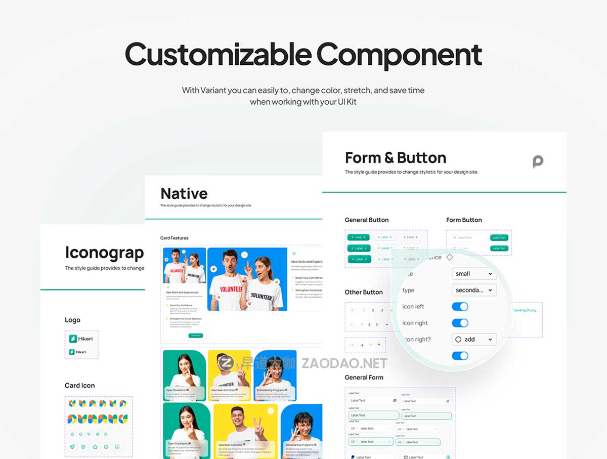 30屏现代极简爱心公益慈善网站登录界面web ui设计figma模板套件Hikari – Charity Website UI Kit插图2
