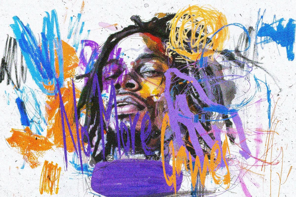 300 Go Crazy Like Basquiat by Lilithcollageart 300款复古潮流前卫街头涂鸦乱涂乱画新表现主义艺术PNG免抠图肌理纹理设计素材插图6