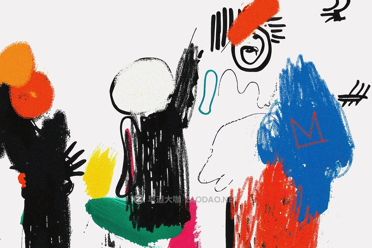 300 Go Crazy Like Basquiat by Lilithcollageart 300款复古潮流前卫街头涂鸦乱涂乱画新表现主义艺术PNG免抠图肌理纹理设计素材插图9