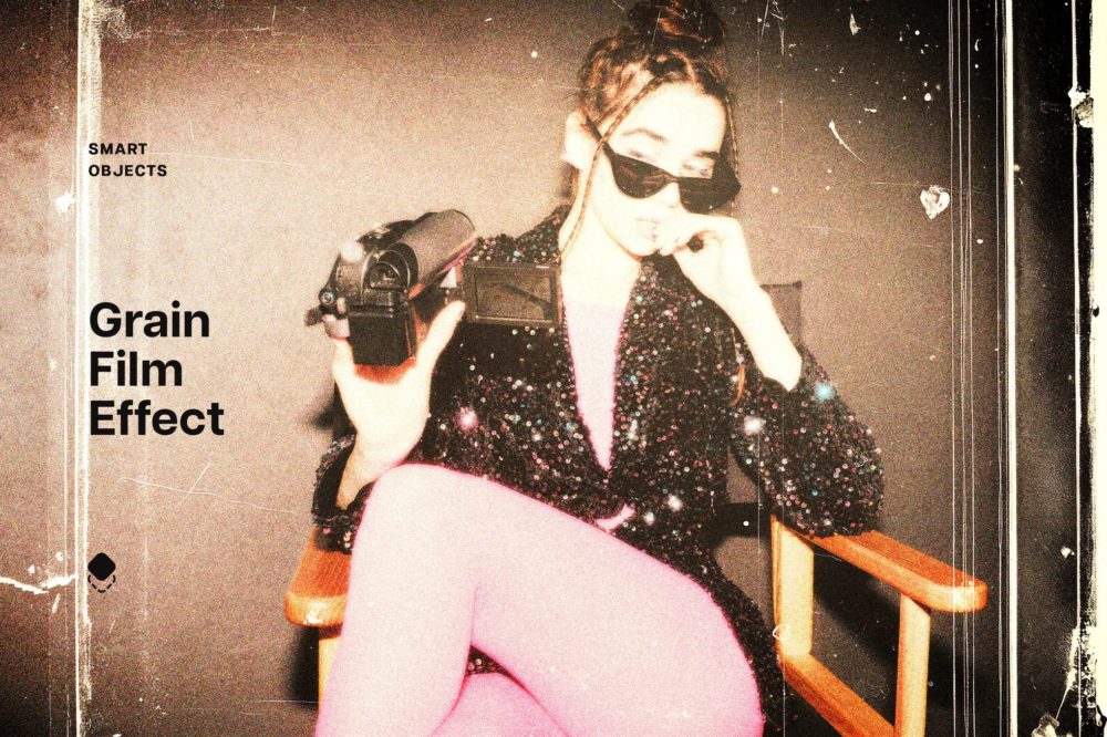 复古划痕电影照片效果ps特效滤镜样机 Retro Vibes Film Photo Effect插图