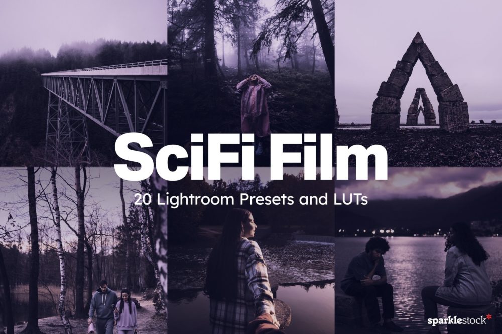 20组灰紫色调未来科幻电影摄影照片调色Lightroom&LUT预设 20 SciFi Film Lightroom Presets and LUTs插图