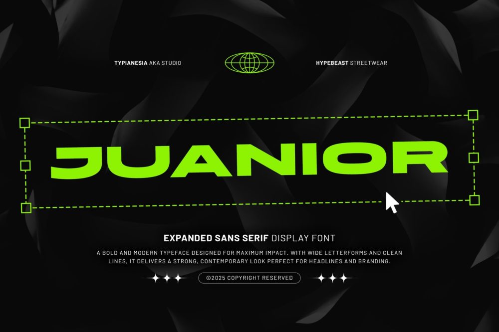 未来科幻品牌海报包装设计无衬线英文字体安装包 Juanior – Expanded Sans Serif Display插图