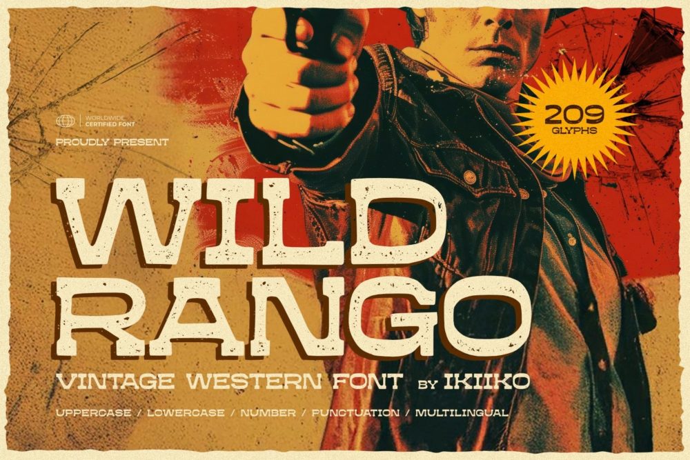 复古西部牛仔风格杂志包装电影设计衬线英文字体安装包 Wild Rango – Vintage Western Font插图