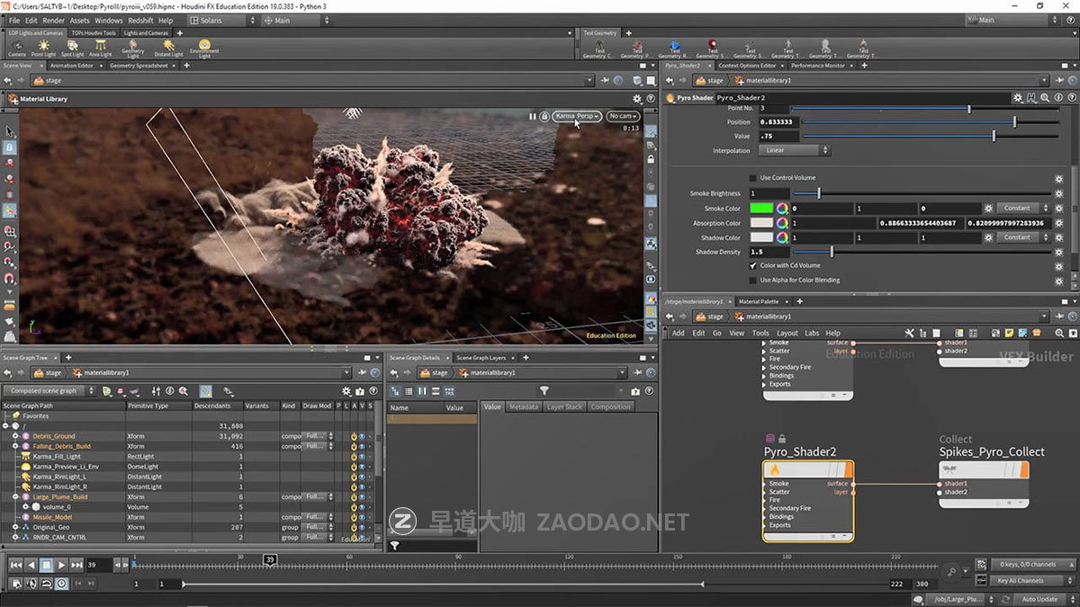 [独家AI翻译] Houdini Pyro大范围爆炸视频特效教程 中文字幕 CG Forge – Pyro III – Large Explosion插图21