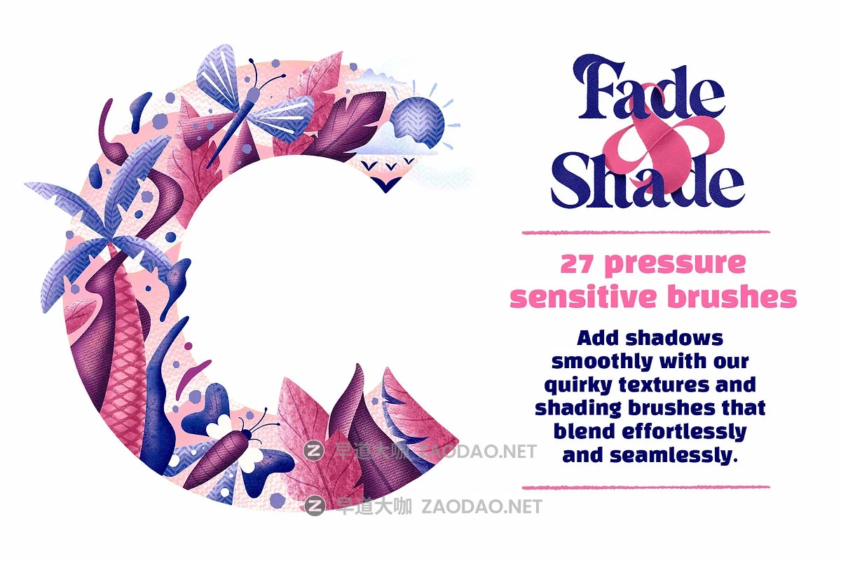 25款颗粒毛笔刷纺织布料纹理procreate笔刷/着色画笔素材包 Fade & Shade Brush Set & Tutorials插图1 25款颗粒毛笔刷纺织布料纹理procreate笔刷/着色画笔素材包 Fade & Shade Brush Set & Tutorials插图1