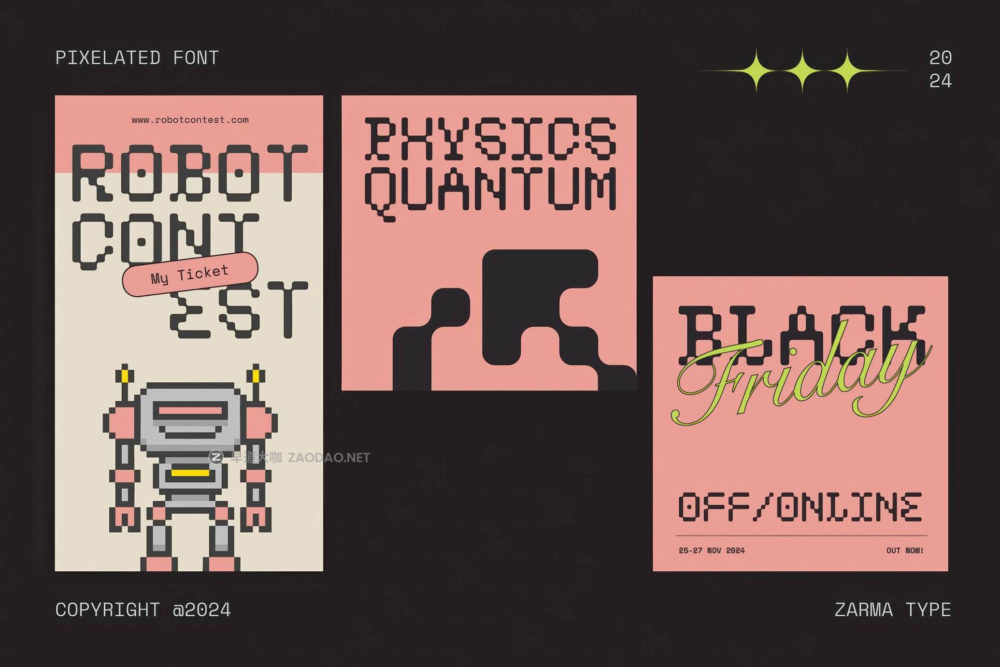 现代复古像素风品牌海报游戏排版设计装饰英文字体 Psygen — Modern Pixel Font插图5