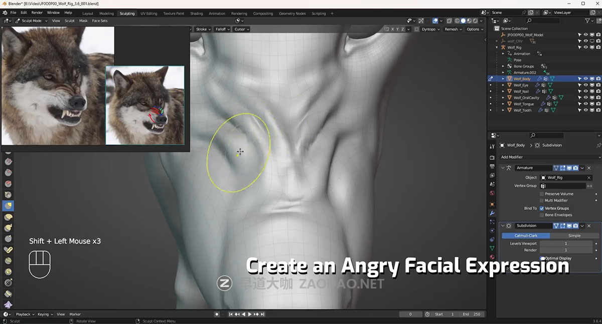 Vfx Grace Animal Creature Rigging Blender生物骨骼绑定行走动画视频教程 中英文字幕插图5
