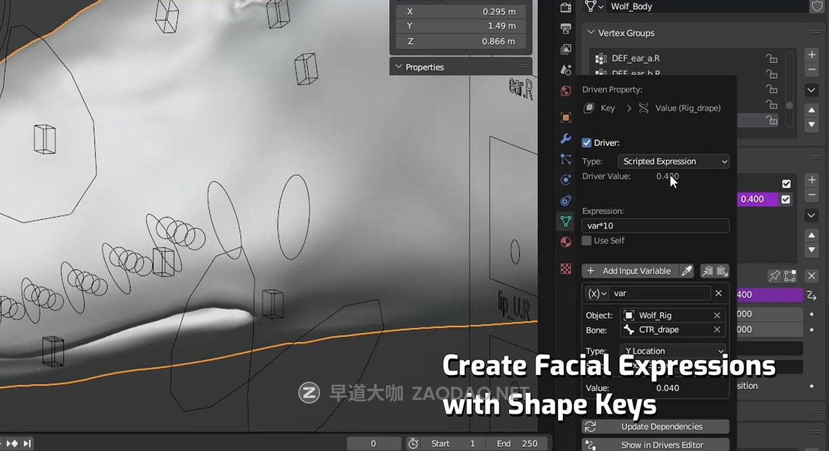 Vfx Grace Animal Creature Rigging Blender生物骨骼绑定行走动画视频教程 中英文字幕插图2
