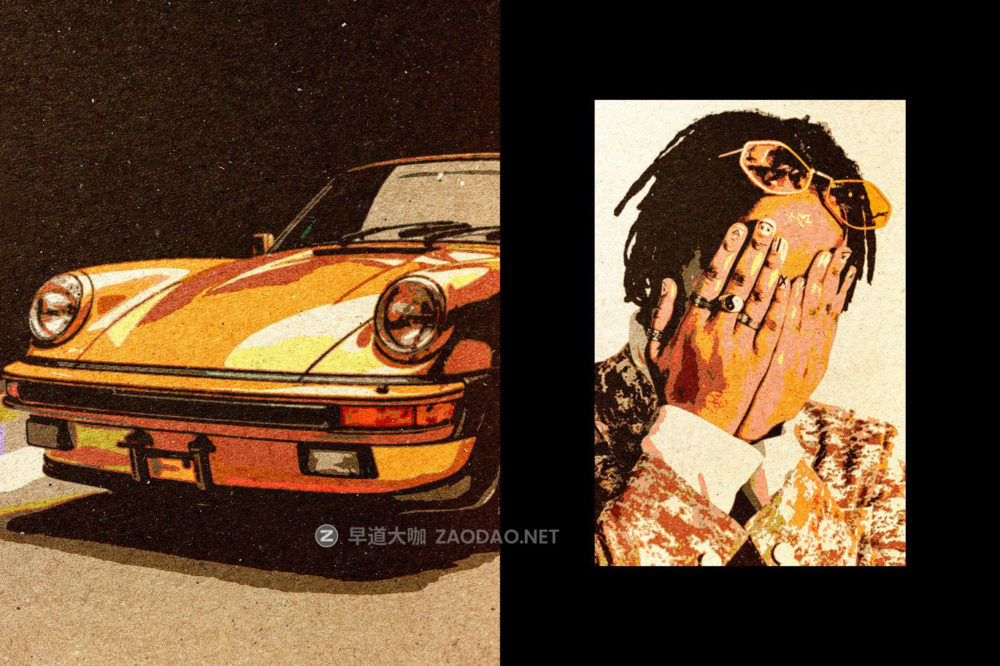 复古粗糙燥点绘画照片效果ps特效滤镜样机 Vintage Painting Photo Effect插图3