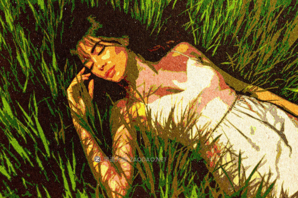 复古粗糙燥点绘画照片效果ps特效滤镜样机 Vintage Painting Photo Effect插图4