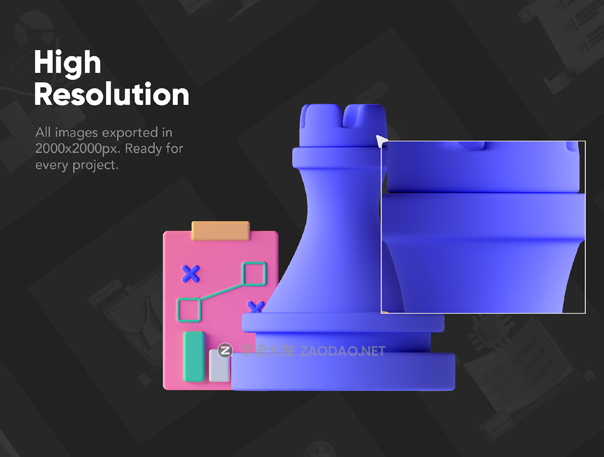 30款高级商业办公金融理财数据统计3D立体图标Icons设计Blender/Figma/Png格式素材 30 3D Business Analytics Icon Set插图3