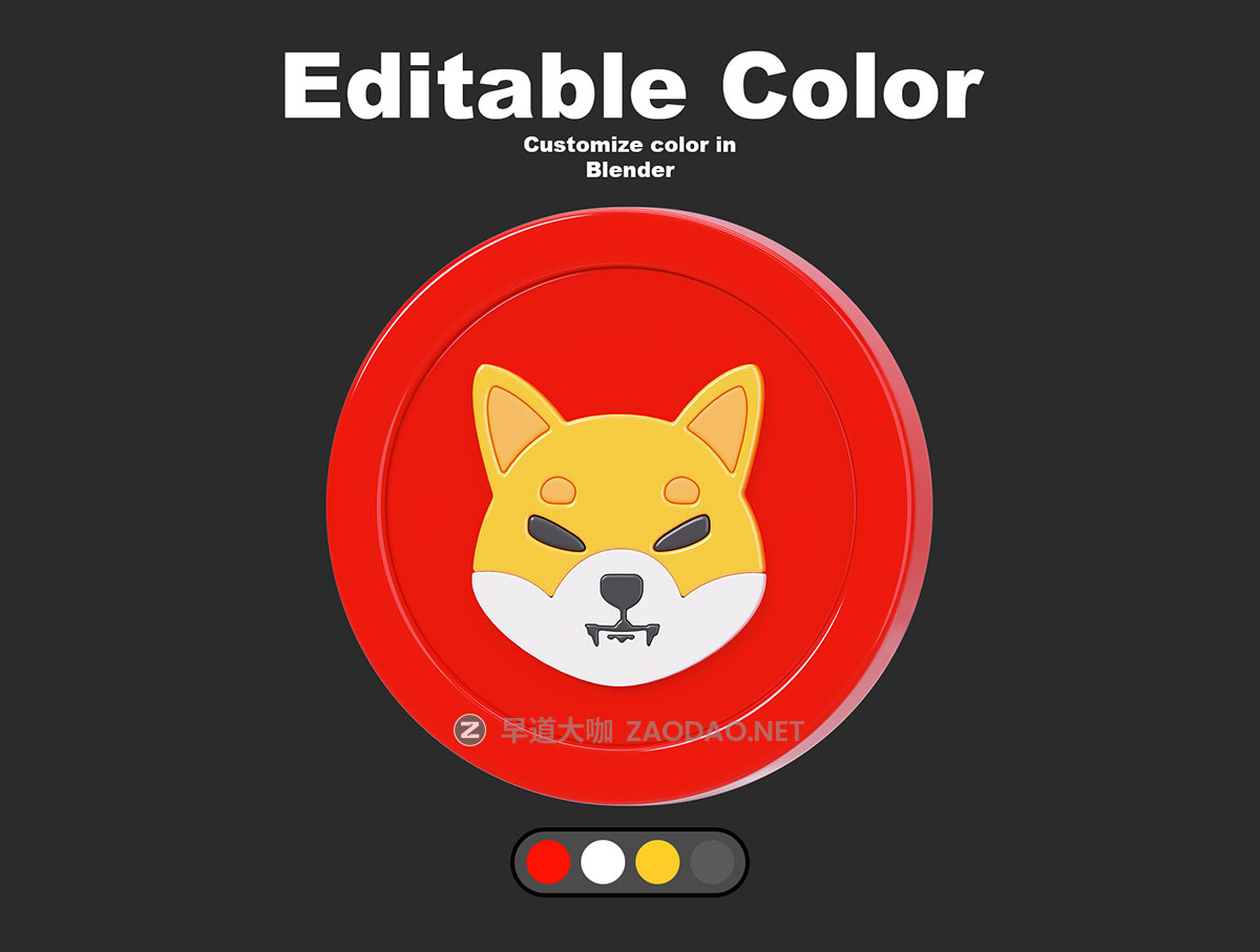 44款3D立体圆形金融加密货币图标Icons设计Blender/Fbx/Png格式素材 Crypto Coins 3D Icon Pack插图3