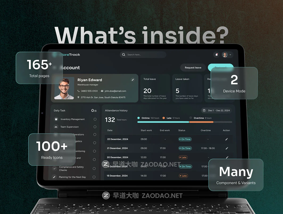 165屏暗黑系超市餐厅药店零售物流仓库仓储供应链SaaS服务仪表盘ui界面设计figma模板套件 WareTrack – SAAS Warehouse Management App UI Kit插图3 165屏暗黑系超市餐厅药店零售物流仓库仓储供应链SaaS服务仪表盘ui界面设计figma模板套件 WareTrack – SAAS Warehouse Management App UI Kit插图3