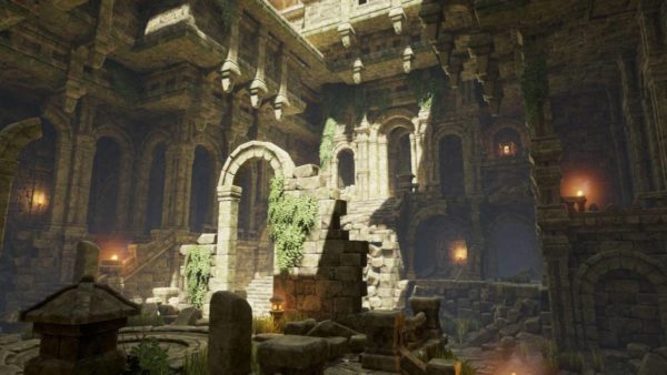 风格化废弃城堡城墙建筑3D场景UE模型 Eternal Temple