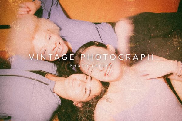 复古模糊燥点照片效果ps特效滤镜样机 Vintage Photograph Image Effect Mockup