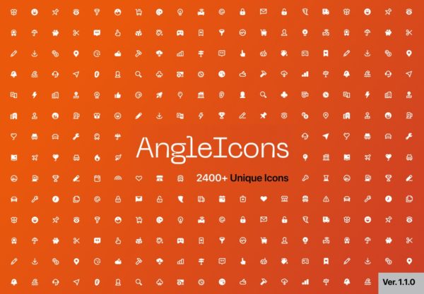 2400+多用途网页app ui界面设计矢量图标设计figma/png格式素材 AngleIcons-UI Icon Set